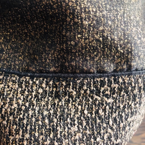 Ann Taylor Loft Black and Gold Bouclé Miniskirt - Picture 6 of 9